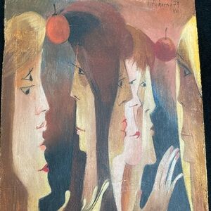 Vintage oil painting on board by Czech artist Vaclav Pokorny (signed)